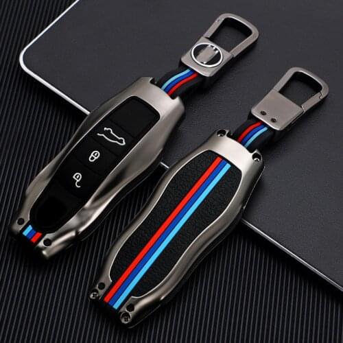 Car Fob Remote Key Case Key Cover Key Shell Replace for Porsche 911 Carrera Panamera Boxster Cayman Cayenne Macan key chains