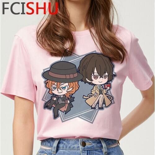 Bungou Stray Dogs Osamu Dazai Chuuya Nakahara Manga summer top women aesthetic vintage japanese t shirt white t shirt