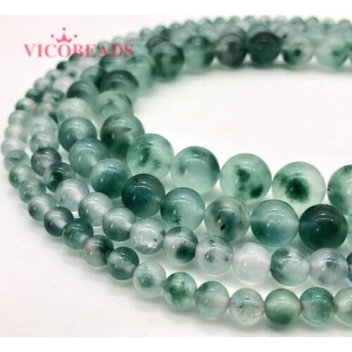 Natural Green Chalcedony Stone Beads Round Loose Bead For Jewelry Making 15" 4 6 8 10 12mm DIY Bracelet Pendant Necklace