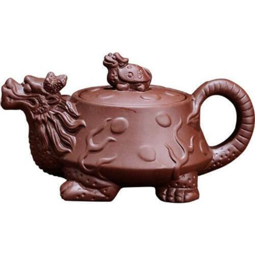 Creative Purple Clay Tea Pot Turtle Dragon Kung Fu Teapot Drinking Tea Tool 170ml Household Kitchen Drinkware Tea Pet