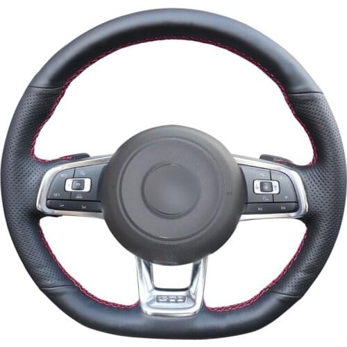 Hand-stitched PU Artificial Leather Steering Wheel Cover for Volkswagen VW Golf 7 GTI Polo Jetta (GLI) Passat Variant