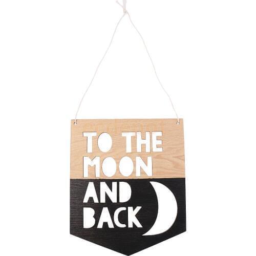 Rustic To the Moon and Back Wooden Sign Wall Wedding Birthday Baby Shower Room Hanging Decoration Photo Prop