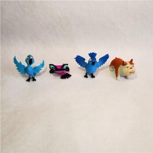 6pcs no repeat 4~5cm Cartoon Rio 2 Action Figures Dolls total All 12 kinds PVC blue Macaw Blu jewel model toy