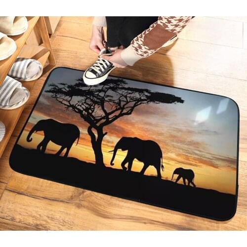 Tree Dolphin Elegant in the Sunset Doormat Door Mat Floor Rug Chair Mat Carpet Rug Home Carpet Hotel Living Room Anti Slip
