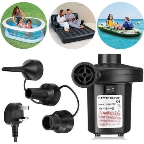 220 -240V UK Plug Electrical Inflatable Pump Air Pump Portable For Boat Blower Mattress Camping Paddling Pool Air Inflator