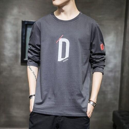 Mens Cotton Fashion T-shirt Full Sleeve Mens Summer Tshirts Male Oversized Tee Shirts 5XL Casual T Shirt Tee For Man Streetwear