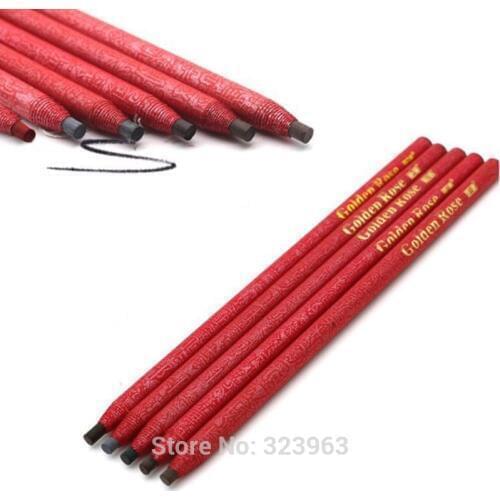 6 Colors Waterproof Eyebrow Pencil Black Red Brown Natural Brown Light Brown for Microblading Eye brow Lip Permanent Makeup