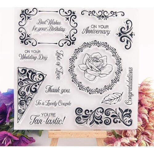 15.5x15.5cm circle flower Transparent Clear Stamps Silicone Seals Roller Stamp DIY scrapbooking photo album/Card Making