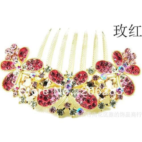 Fashion crystal women Hair Comb butterfly Hair stick hairpin F2161 12pcs/lot+free shipping