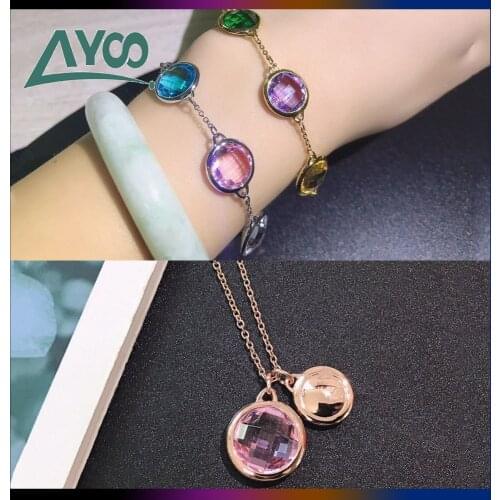 Fashion Jewelry SWA Charm TAHLIA Crystal Candy Series Necklace Earrings Bracelet Set Women Elegant Gift Party Jewelry with Logo