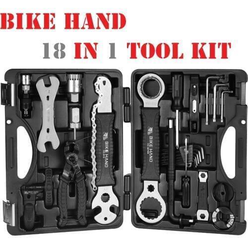 Bike Hand 18 in1 Bicycle Multifunction Repair Tool Kit Crank Bottom Bracket Chain Remove Installation Tool Set Family Toolbox