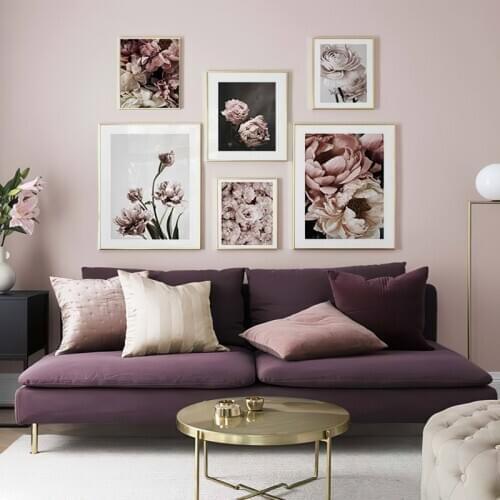 Pink Rose Flower Wall Poster Scandinavian Canvas Art Botanical Print Painting Nordic Style Decorative Picture Modern Home Decor