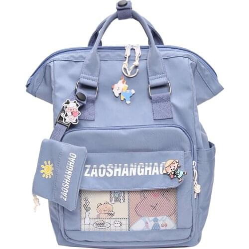 2021 Waterproof Nylon Backpacks School Bags for Teenage Girls Preppy Style Travel Backpacks Student Bookbags Female Rucksack