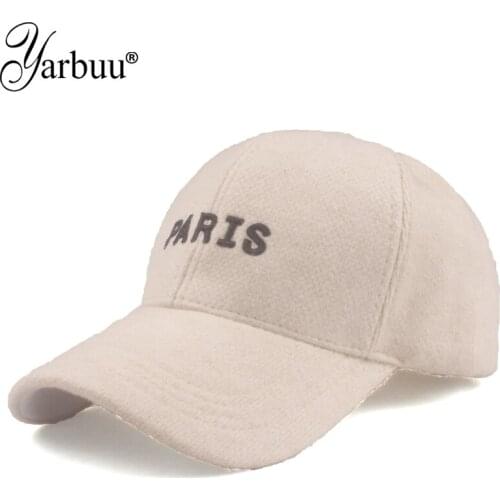 [YARBUU] 2021 New Brand Baseball Cap Letter PARIS Embroidery Keep Warm Casquette Man And Women Peaked Cap Solid Color Hat