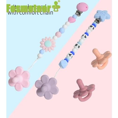 Fosmeteor Baby Silicone Nipple Food Nipple Soft Silicone One Piece Pacifier Orthodontic Silicone Pacifier For Kids Teether Toy