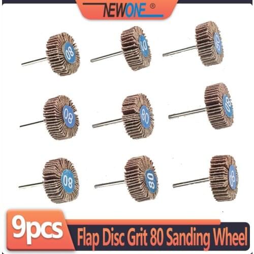 Flap Wheel Sanding Disc 31.5x10x3.17mm 9PC Mini Drill Rotary Tool Abrasive Accessories