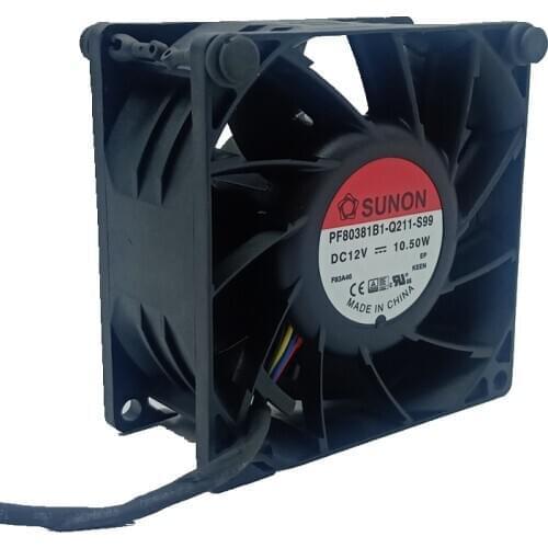 PF80381B1-Q211-S99 For SUNON 8038 12v 10.5W 4Pin PWM Speed control Cooling Fan 8cm 7400RPM high speed