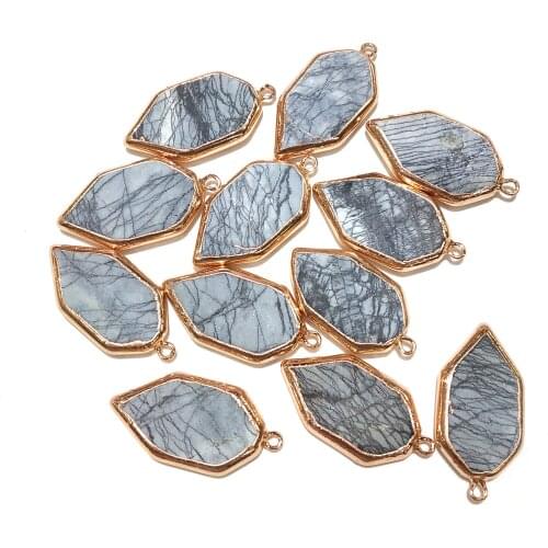 Natural Stone Pendants Irregular Crystal Pendants Fashion Jewelry DIY Elegant Necklace Bracelet Jewelry Making size 31x17mm