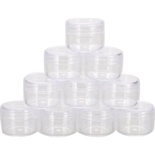 10PCS Cosmetics Empty Jar Makeup Cream Eyeshadow Acrylic Makeup Bottle Face Cream Box Round Bottle Portable Container Storage