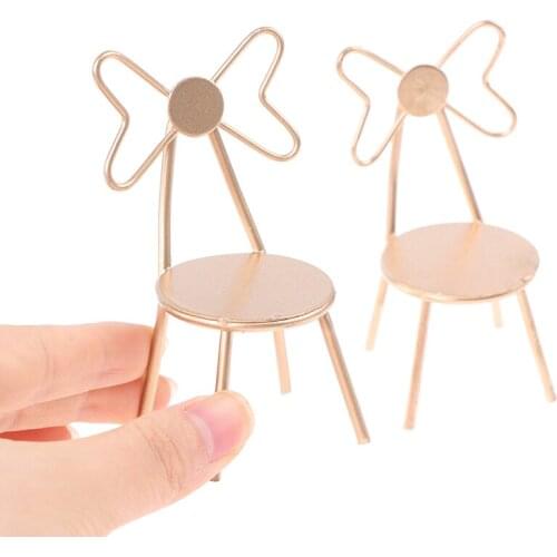 Recommend New Products！1:12 Dollhouse Miniature Metal Chair Back Chair Butterfly Chair Doll Chair Toy For Dollhouse Decoration