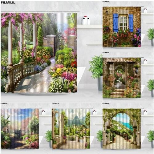 Classical European Oil Painting Little Angel Shower Curtains Retro Art Faith Modern Waterproof Home Decor Bathroom Curtain Sets