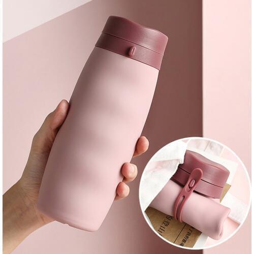 Curly Folding Silicone Cup Sport Portable Silicone Telescopic Drinking Collapsible Coffee Cup Multi-function Foldable Mug Travel