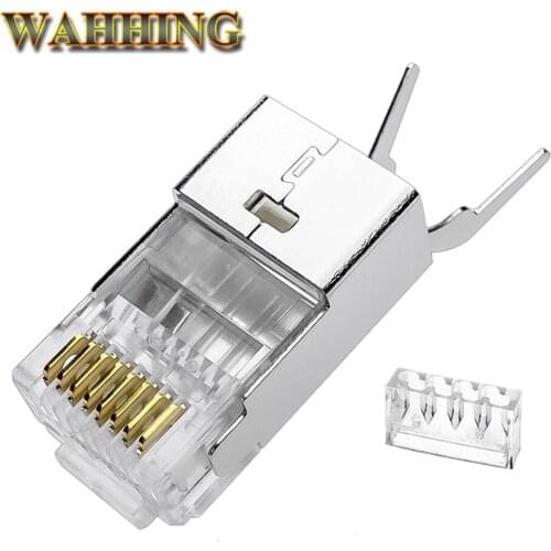 Crystal Cat7 Cat6a Cat6 RJ45 connector Cat 7 Cable network connector rj45 plug metal shielded RJ45 Connectors cable HY1552