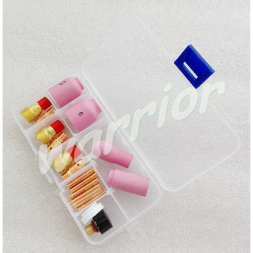 18pcs SR WP 9 20 25 TIG Welding Torch Consumables KIT With Gas Lens Nozzles Collet Body Gift Box Package