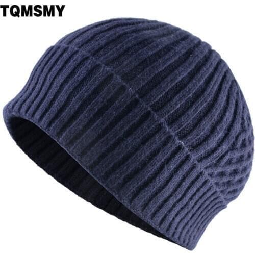TQMSMY Winter Hats For Men High Quality Knitted Skullies Beanies Double Layer Add Velvet Warm Hat Thick Ski Women Beanie TMB05