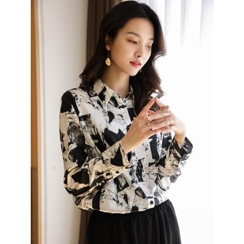 Vintage Womens Shirt Silk Top Female Korean Blouse Women Elegant Long Sleeve Blouses Casual Spring 2021 Blusas Mujer Pph3661