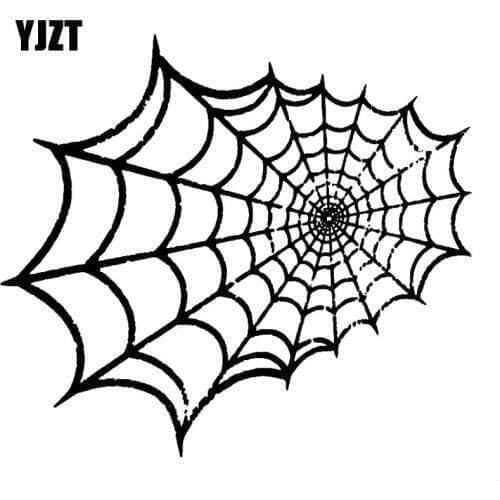 YJZT 20*17.8CM Cartoon Personality SPIDER WEB Vinyl Decal Car Sticker Black/Silver Accessories S8-1328
