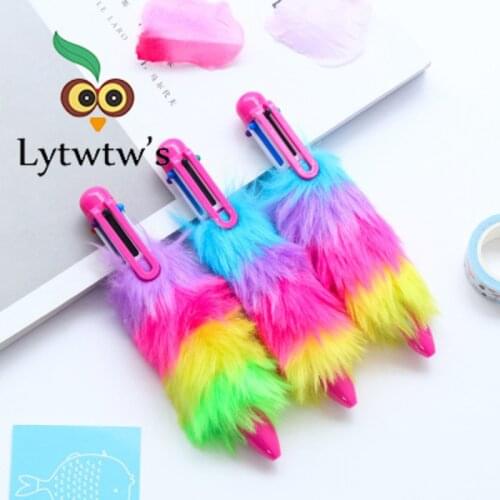 1 Piece Korea Creative Cute Multicolor Pen Transparent Multifunctional Press Color Pen Rod 6 Core Office Student School Supplies