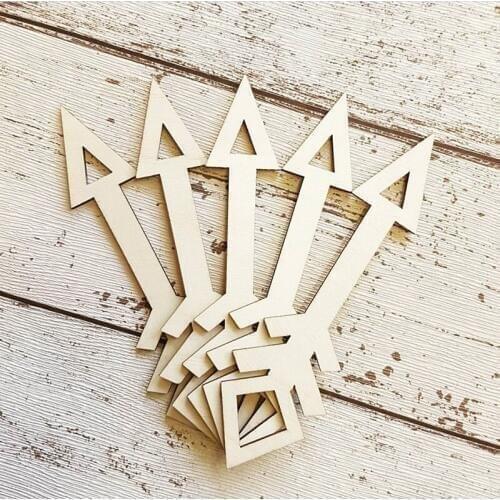 20pcs Wood Arrow, Wooden Decor for Craft Supplies flatlays Party Photo Booth Props