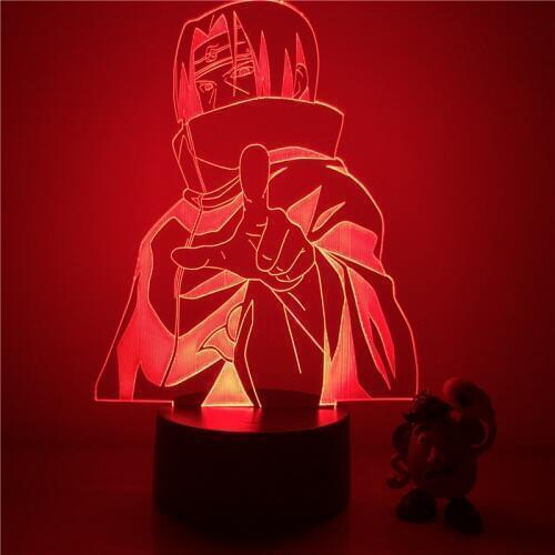 3D LED Night Light Naruto Uchiha Itachi Action Figure 7 Colors Touch Optical Illusion Table Lamp Home Decoration Model