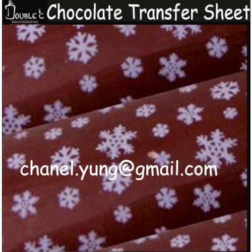 50pcs 32x21cm Snowflower Chocolate Transfer Sheet,DIY Chocolate Mold,Chocolate Printed Sheet,Chocolate/Cookie/Cake Decoration