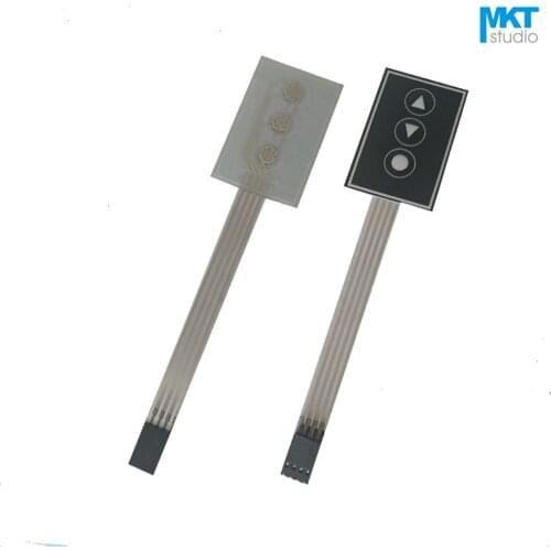 50Pcs Squared Gray 36mmx65mm 1*3 Control Key Menu Membrane PVC Matrix Keypad Panel Switch For MCU Interface