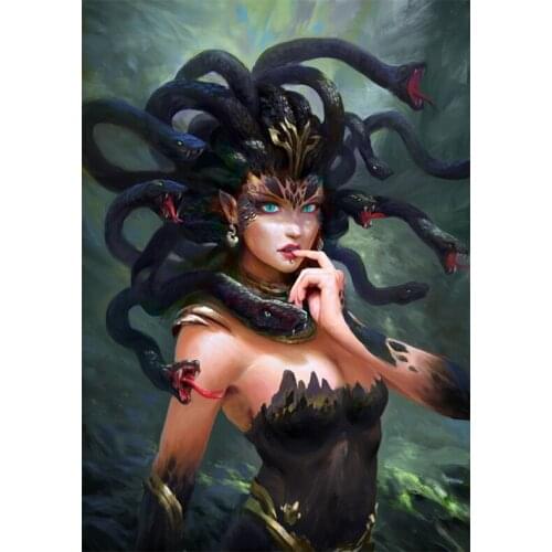 5d black snake woman Full Square Diamond Painting tools,Diamond Mosaic horror beauty diamond Embroidery 3d Picture art