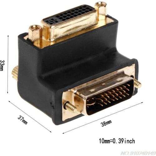 90 Degree Right Angled DVI 24+5 D DVI-D Digital Dual Link Male To Female Extension Adapter for hdTV LCD Monitor N20 20 Dropship