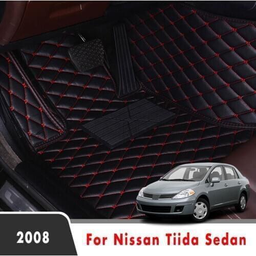 Car Floor Mats For Nissan Tiida Sedan 2008 Auto Interior Styling Protect Accessories Leather Carpets Waterproof Anti Dirty Rugs