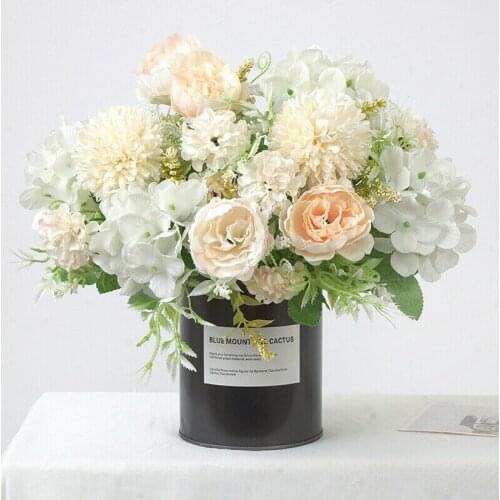 Silk Peony Artificial Fake Flowers Bunch Bouquet Simulation Peony DIY for Home Floor Garden Wedding Party Decor Restaurant Shop