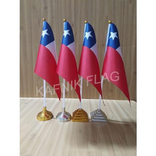 KAFNIK,5/10pcs a lot Chile table desk flag banner 14*21cm flag /Plastic flags or suction cups for your choice free shipping