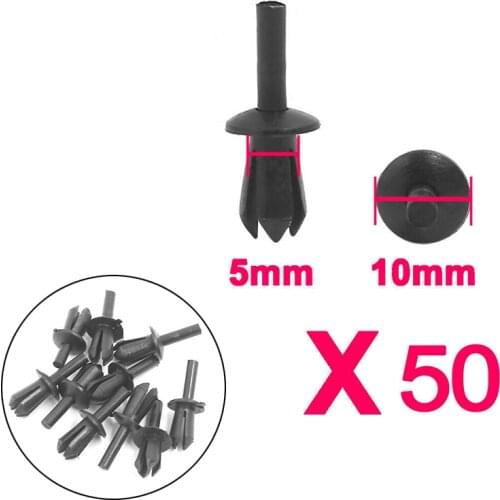 For car accessories 50 Pcs 5mm Plastic Rivet Engine Lining Trim Fastener Panel Retainer Clips for BMW in high quality