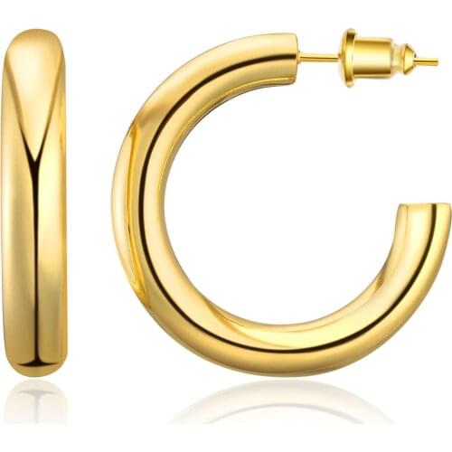 L&Linly Metal Copper C Shape Earring for Women New Fashion Simple Fine Gold Filled Small Hoop Earring Earrings Jewelry Accessory
