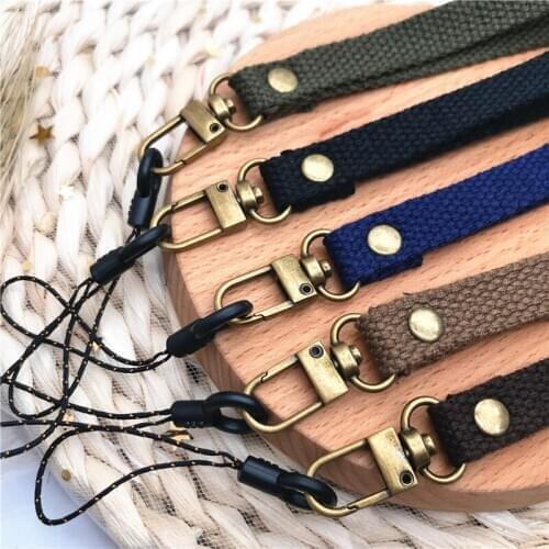 Fashion Unisex Multi Keychain Canvas Fabric Webbing Casual Mobile Phone Strap for key ID Card Strap USB badge holder wrist strap