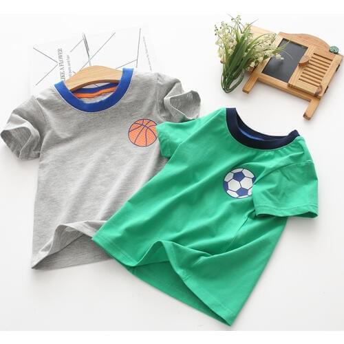 Fashion motion Football basketball printing Cute T-Shirt Summer Kids Boys & Girls Tops Tees children Short Sleeve sport Clothes