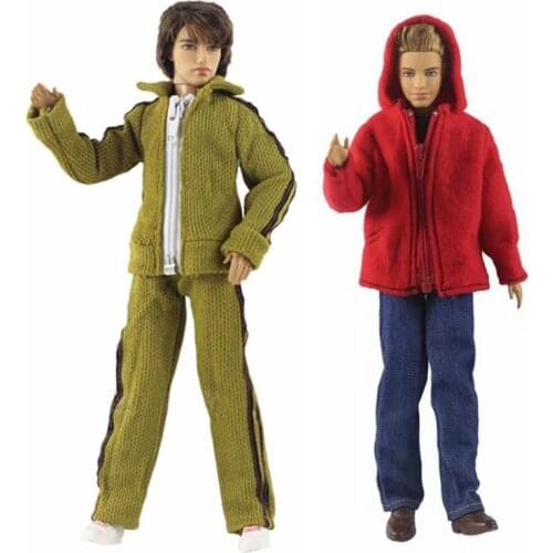 Fashion 11.5" Doll Clothes Set for Ken Doll Boy Coat Shirt Pants Trousers Outfits Suit for Barbies Boyfriend Ken Male Toys Gift