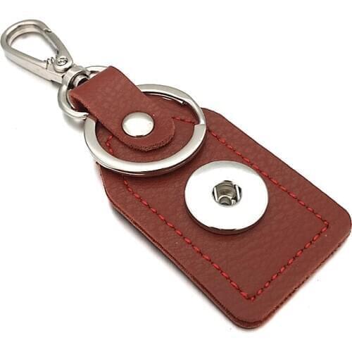 Fashion Top Popular 036 Really Genuine Leather Key Chains 18mm Snap Button Keychain Jewelry For Men Women Gift