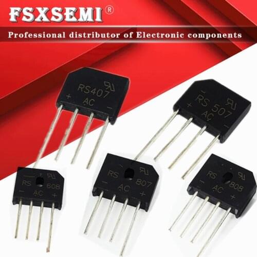 5pcs RS407 RS507 RS608 RS807 RS808 Bridge Rectifiers DIP-4
