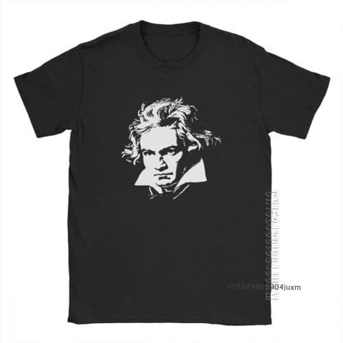 Men Beethoven Composer Music T Shirts Classical Orchestral Tops Crew Neck Adult Clothing Pure Cotton Tees Plus Size T Shirt