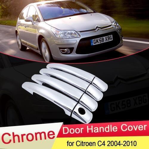 For Citroen C4 Pallas Triomphe Quatre 2004 2005 2006 2007 2008 2009 2010 Chrome Door Handle Cover Car Set Styling Accessories
